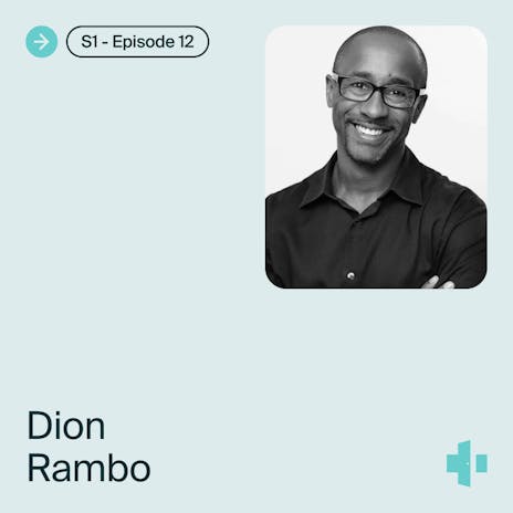 cover of the doxy.me telehealth heroes podcast season 1, episode 12 with guest dion rambo