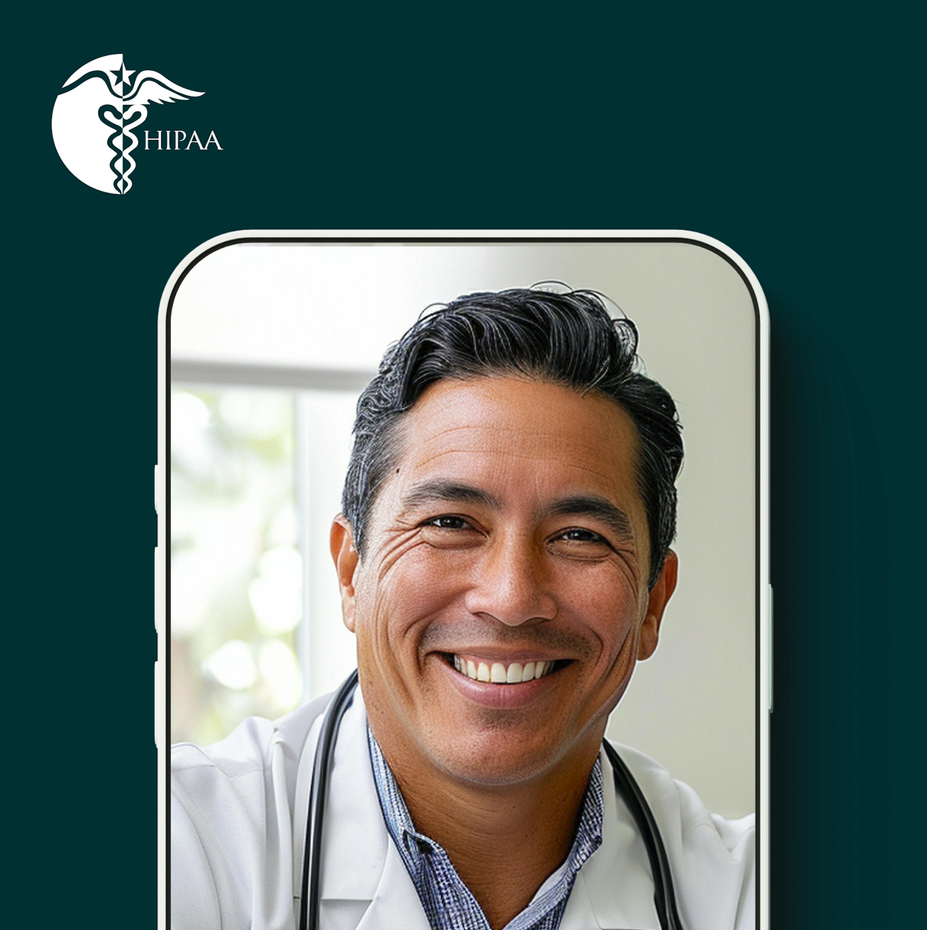 A phone screen displaying a call with a healthcare professional 