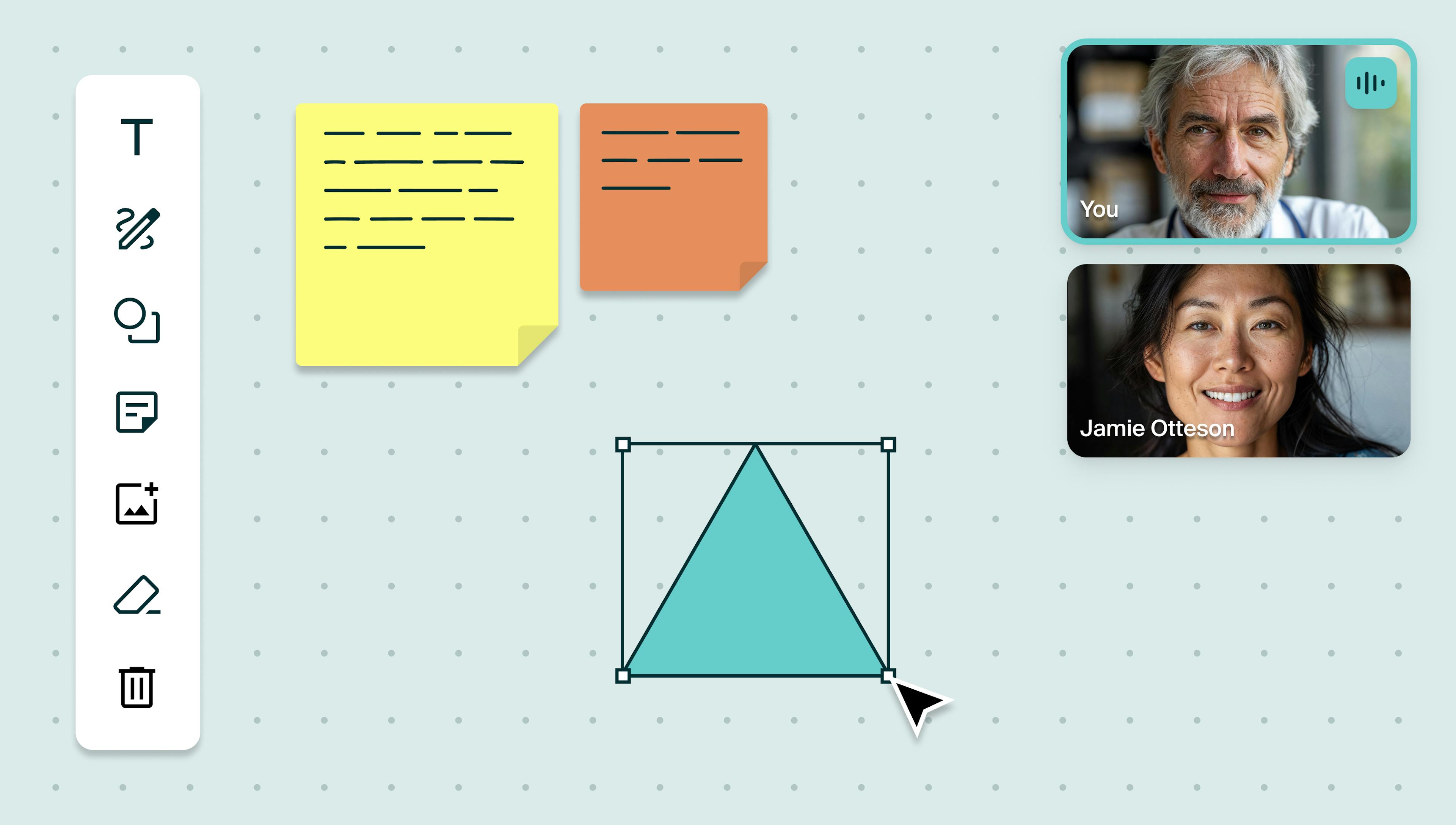 An illustration of a whiteboard being used during a telehealth call