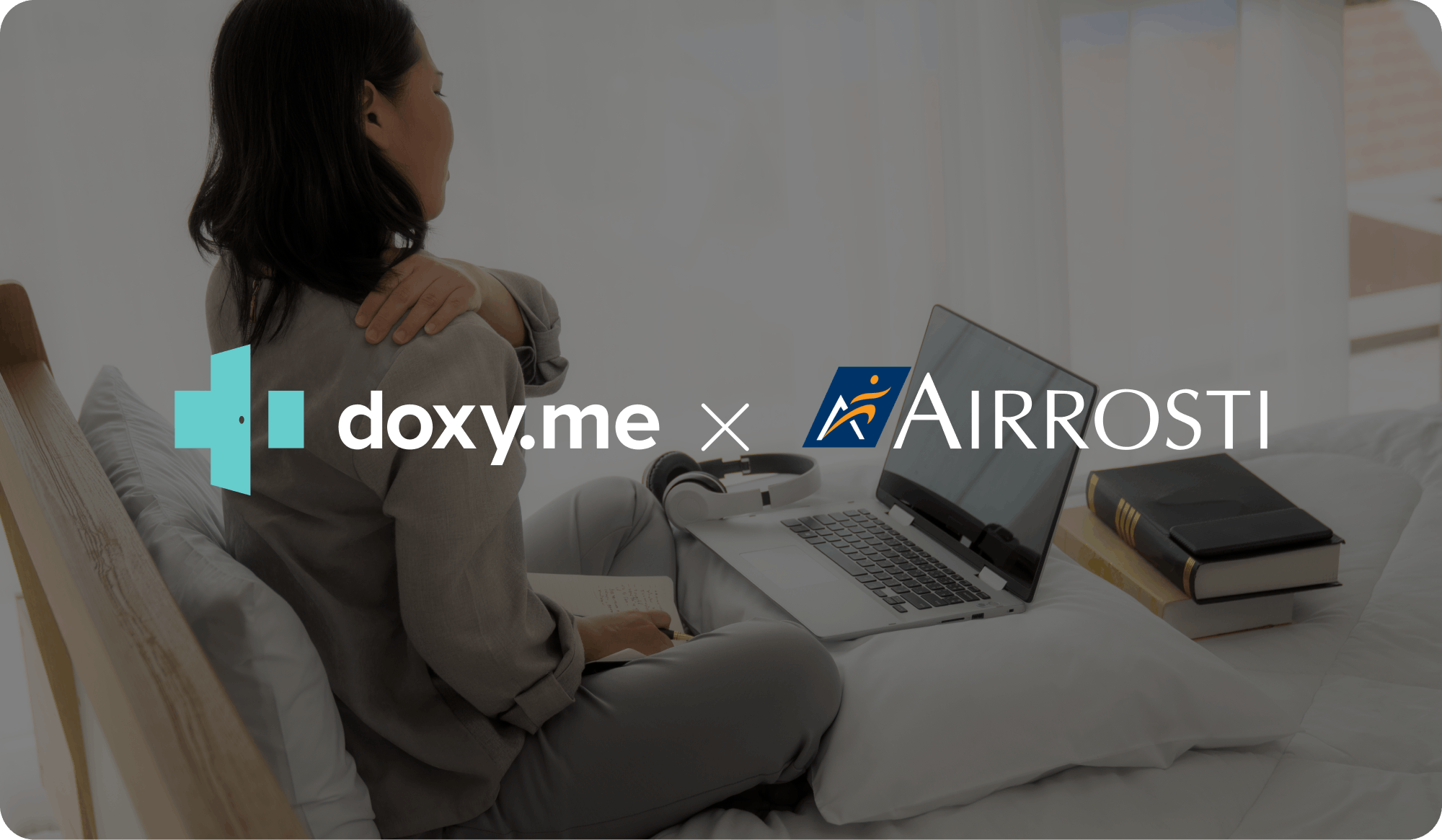Image showing combined logos of Airrosti and doxy.me