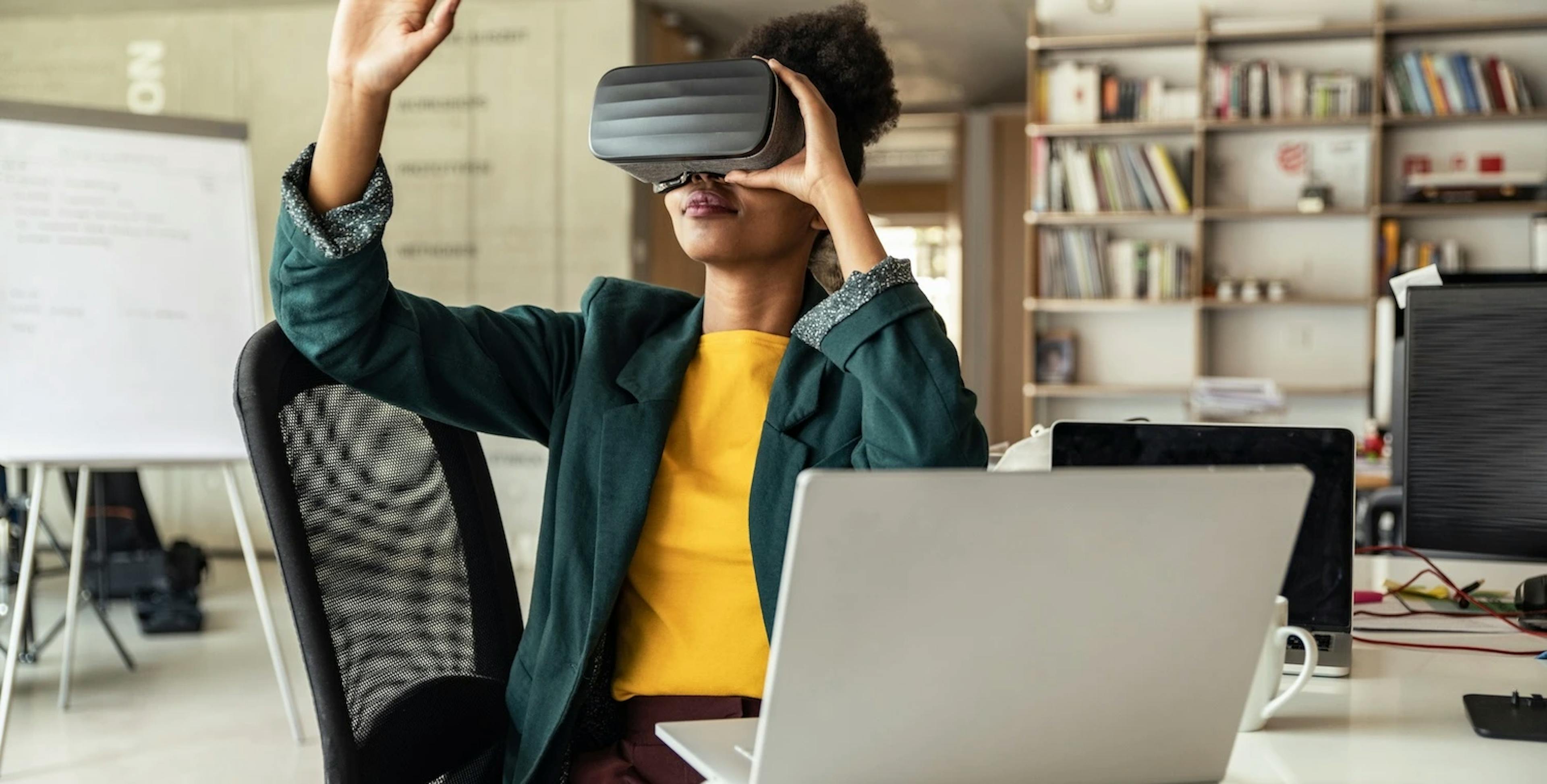 A person wearing a VR headset