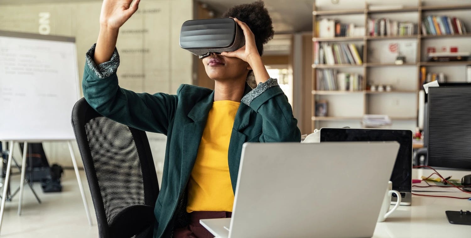 A person wearing a VR headset