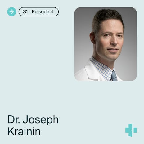 cover of the doxy.me telehealth heroes podcast season 1, episode 4 with guest dr. joseph krainin