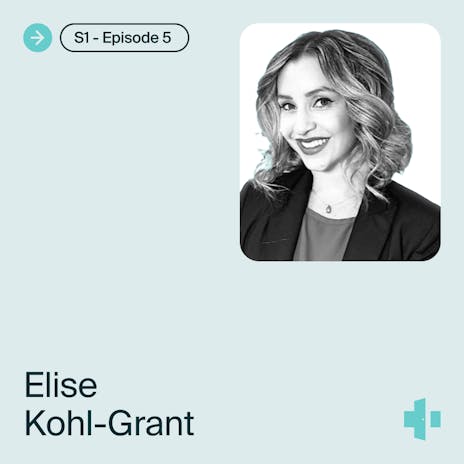 cover of the doxy.me telehealth heroes podcast season 1, episode 5 with guest elise kohl-grant