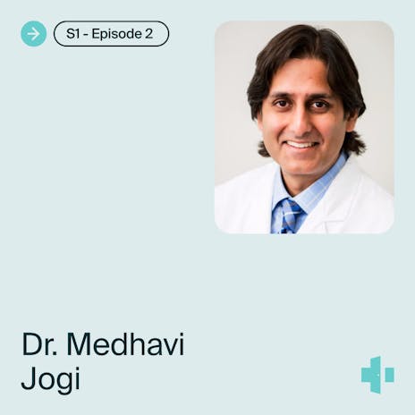 cover of the doxy.me telehealth heroes podcast season 1, episode 2 with guest dr. medhavi jogi