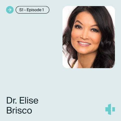cover of the doxy.me telehealth heroes podcast season 1, episode 1 with guest dr. elise brisco