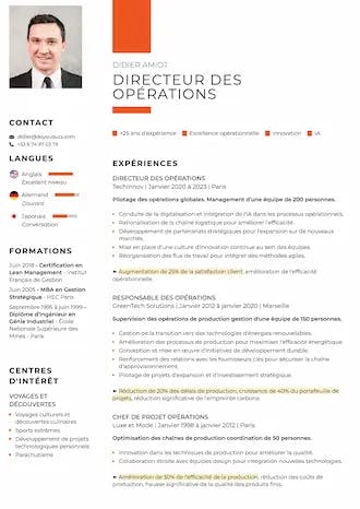 Modèle de CV senior