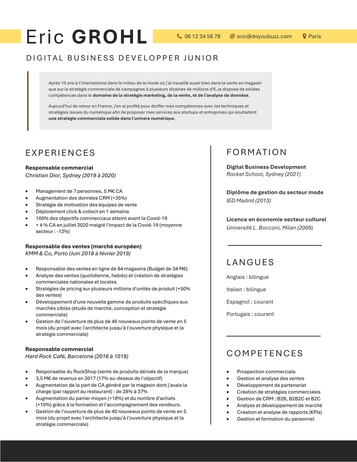 Template CV Word 9