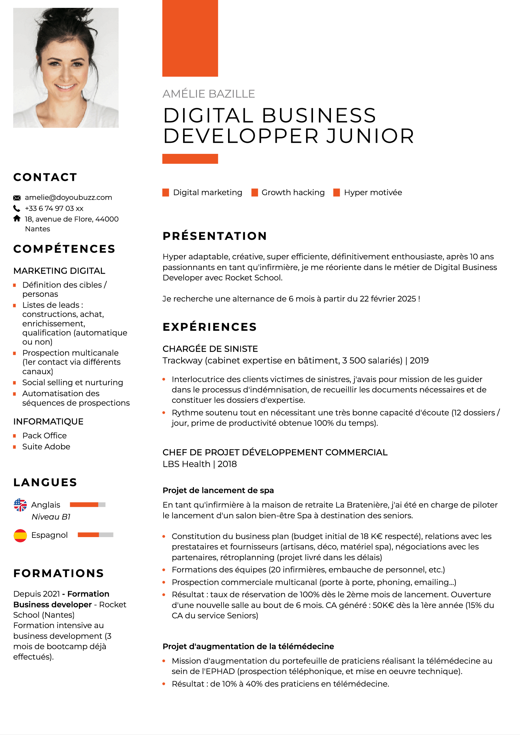 Exemple de CV pour une reconversion professionnelle