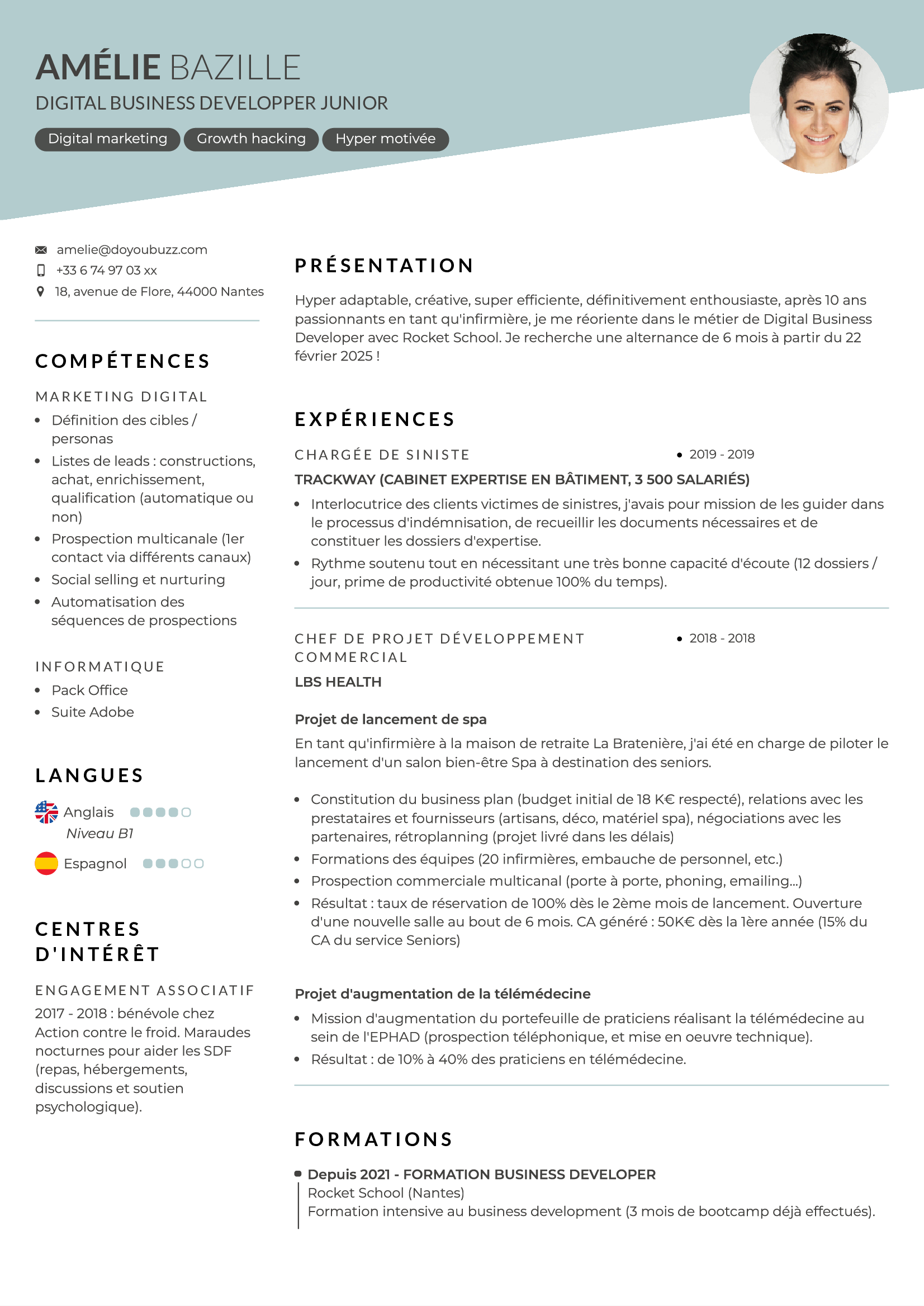 Exemple de CV pour une reconversion professionnelle