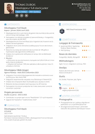 CV informatique gratuit