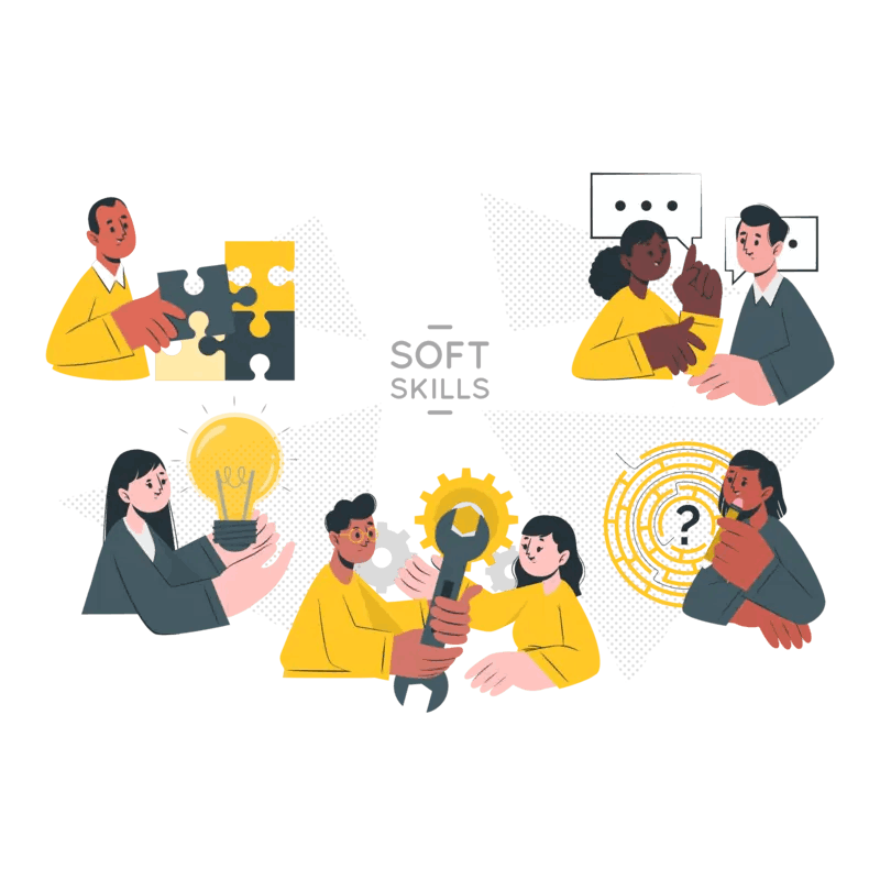 Les softs skills illustrés avec différents personnages