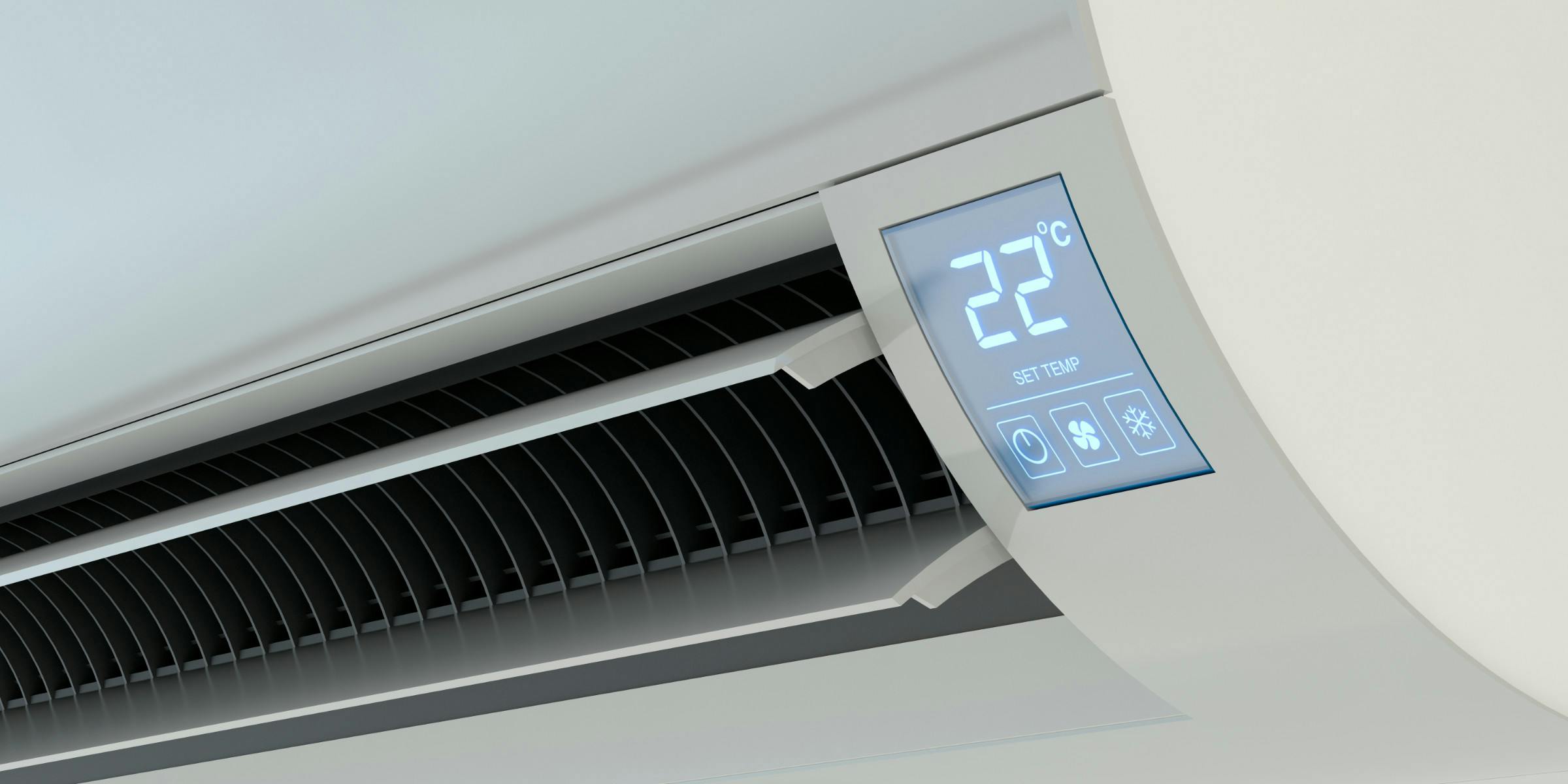 Close up of cooling setting on ductless split air conditioner