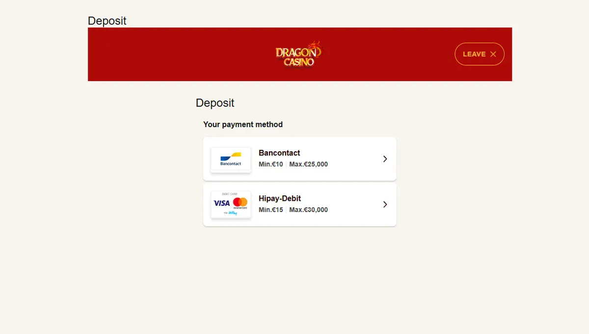 Online stortingsproces bij Dragon Casino – Kies je betaalmethode en bevestig in slechts enkele klikken
