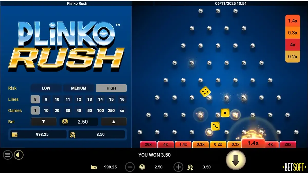Crash Games | Plinko Rush van BetSoft | Dragon Casino