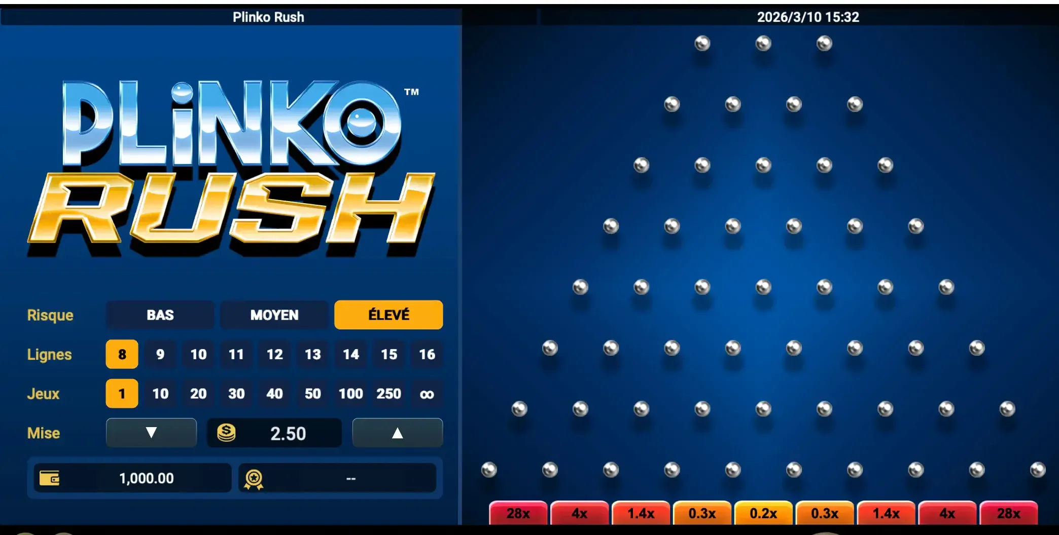 Plinko Rush, uitgegeven door spelontwikkelaar BetSoft, maakt eveneens deel uit van de catalogus die Dragon Casino aanbiedt.