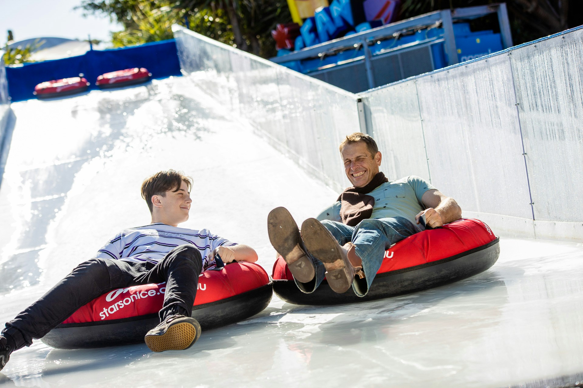 ice slide tobogganing