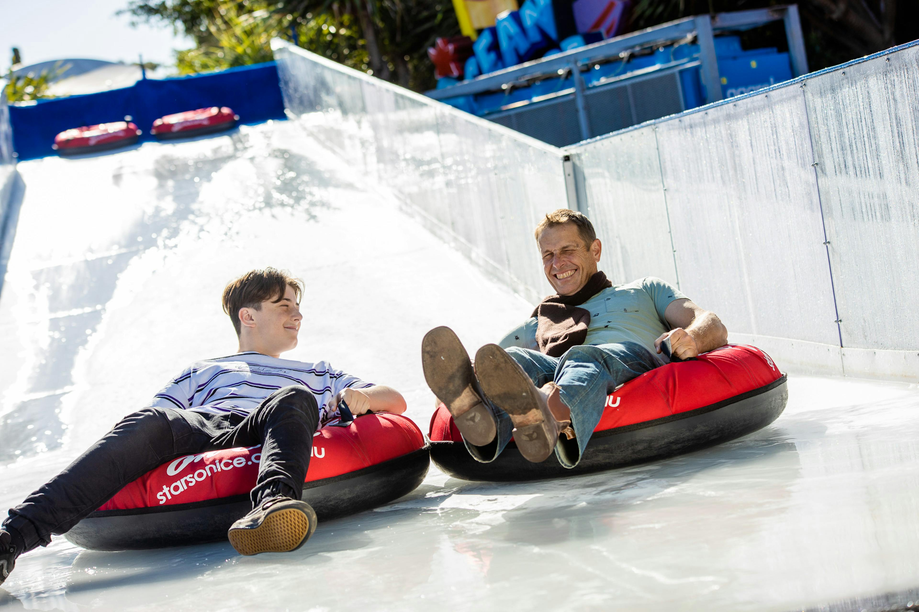 ice slide tobogganing