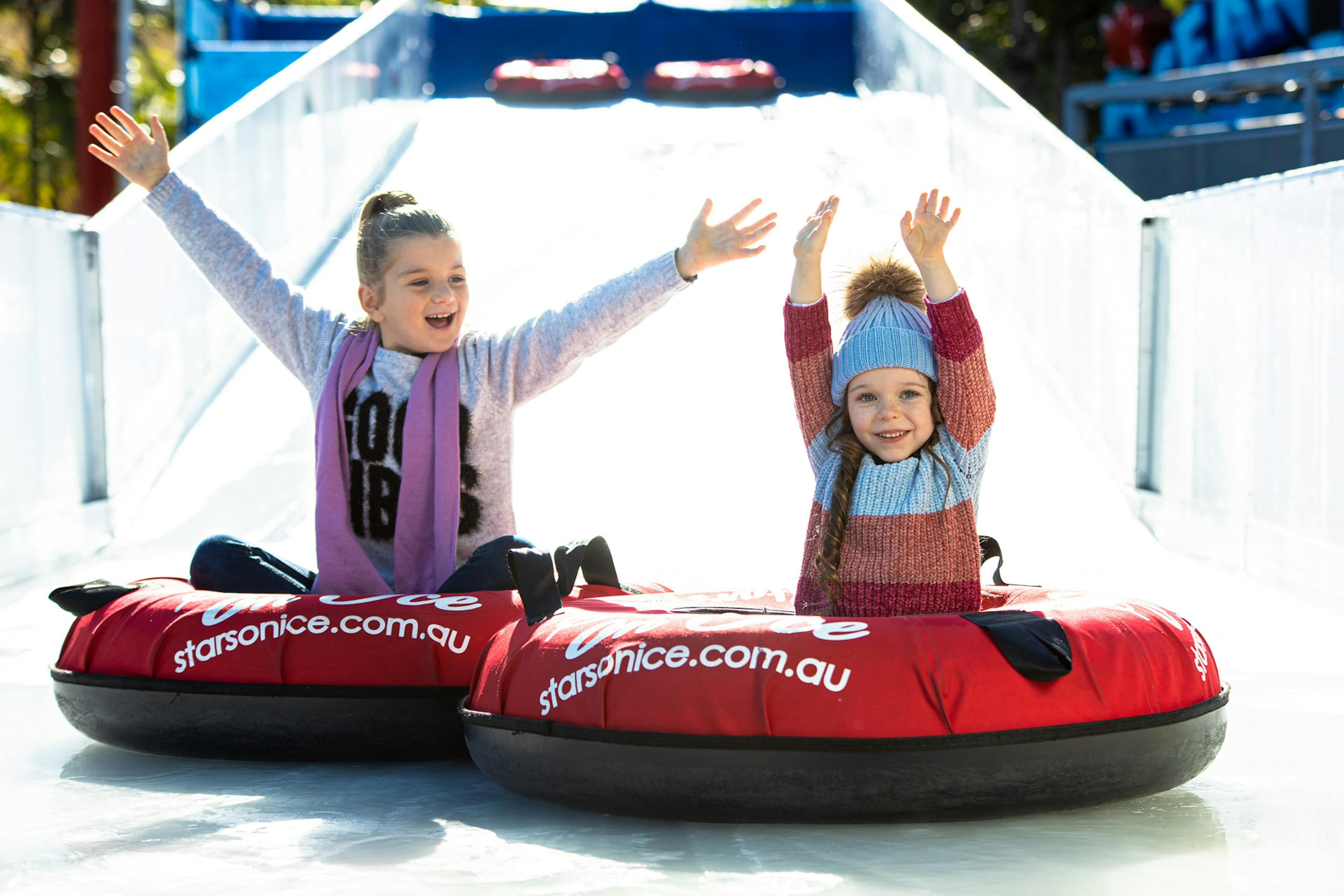 ice slide tobogganing