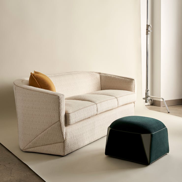 Drew-McGukin-Interior-Design-McSwivel-Settee-and-Pouf