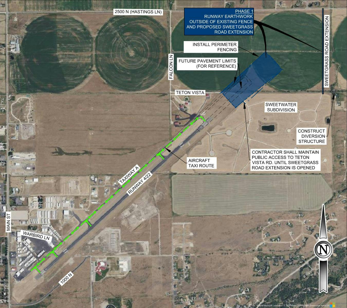 map of phase 1 of runway shift project