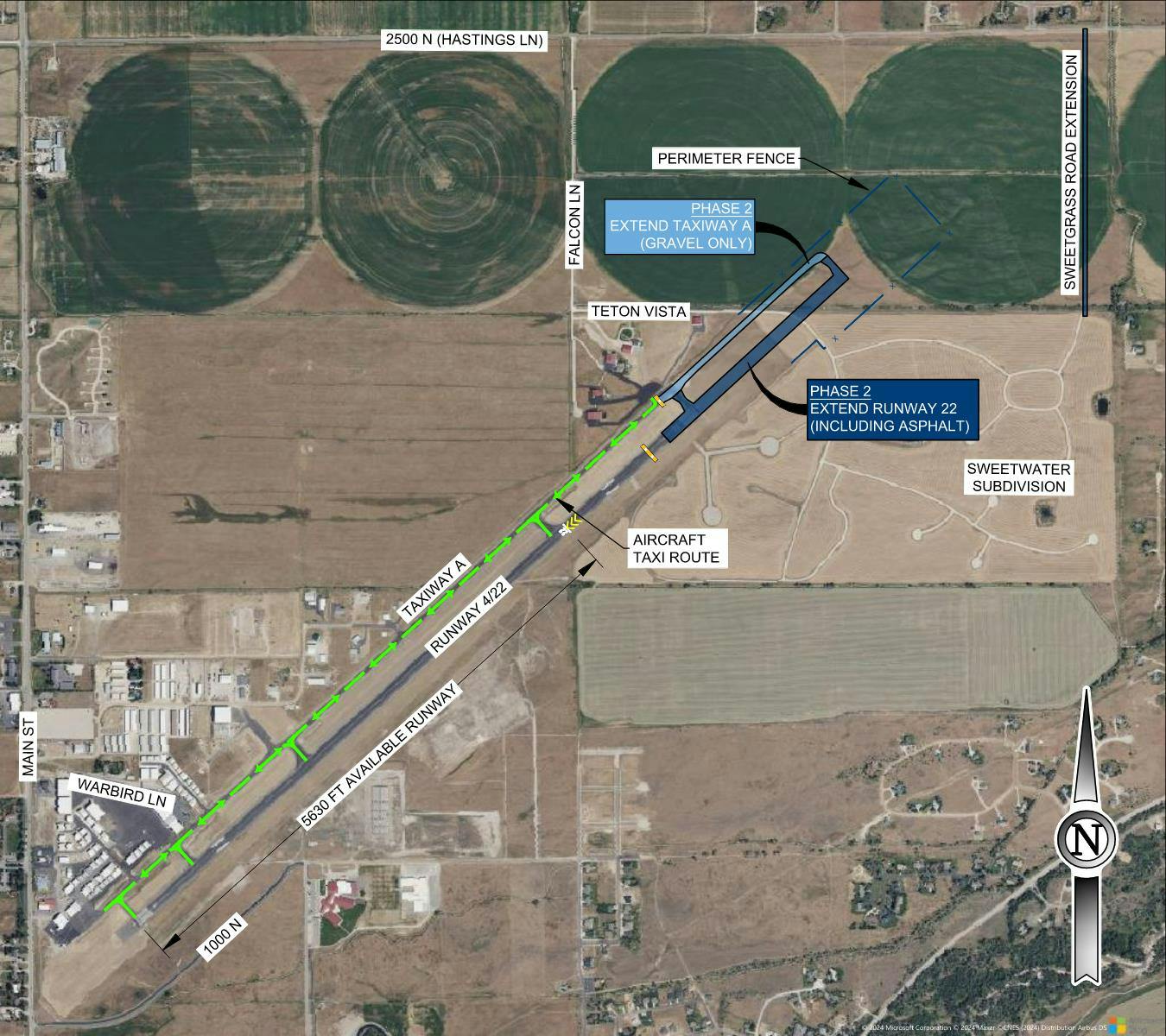 Map of Phase 2 of the Runway Shift Project