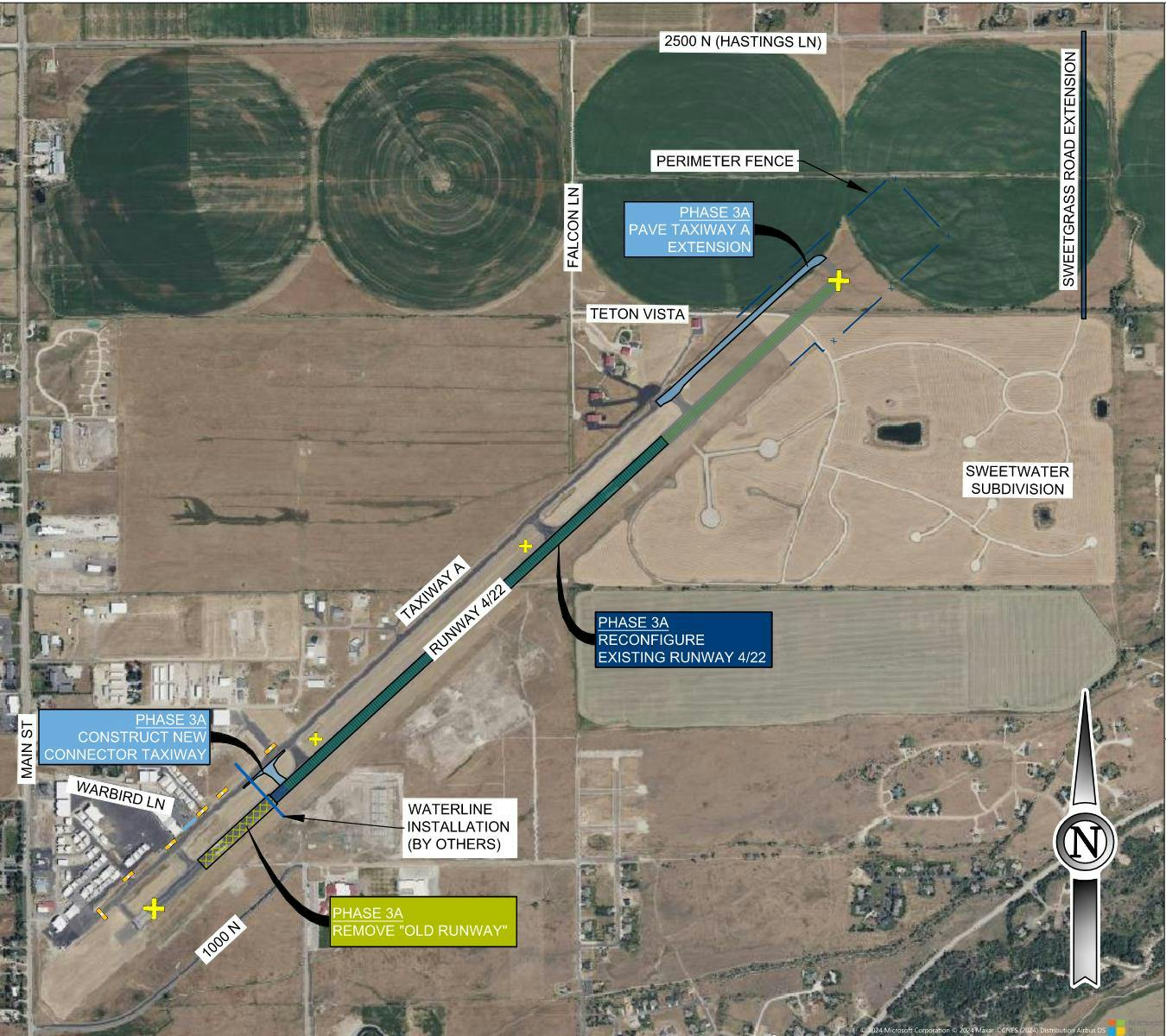 Map for Phase 3A of Runway Shift Project