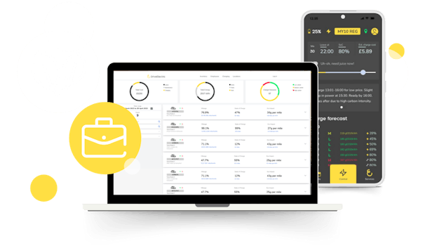 DriveElectric plus - laptop screen with reporting dashboard 