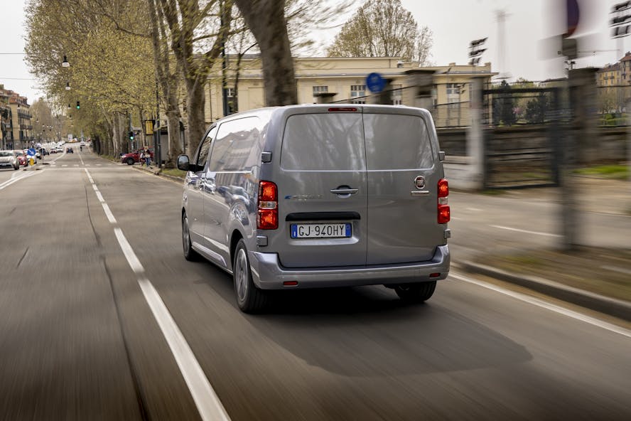 Fiat E-Scudo Van driving rear