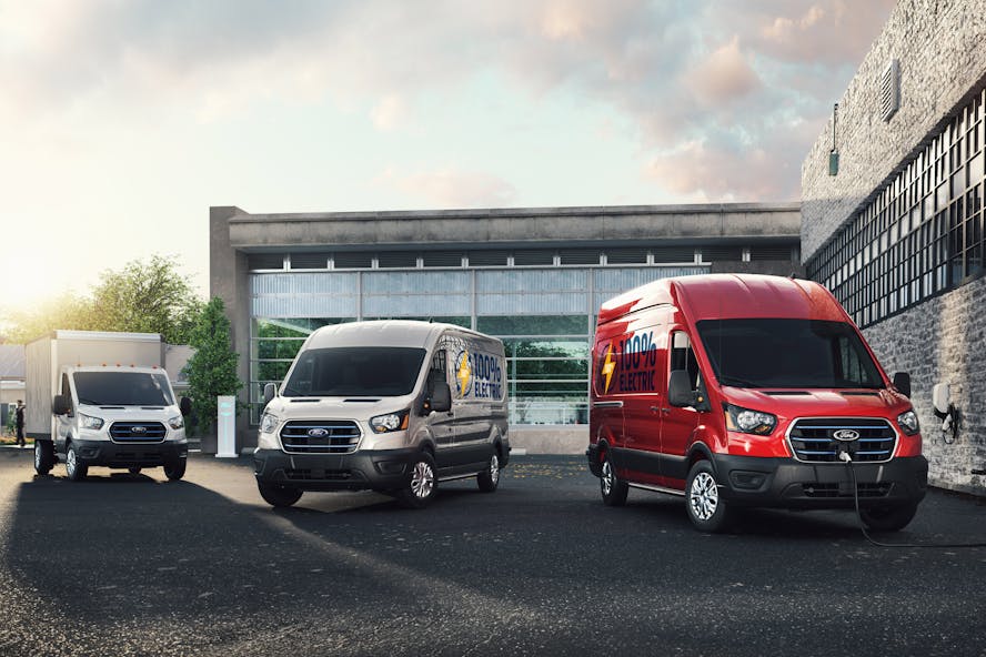 Ford e-transite electric van line up - commerical electric vehicles