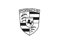 Porsche logo black and white
