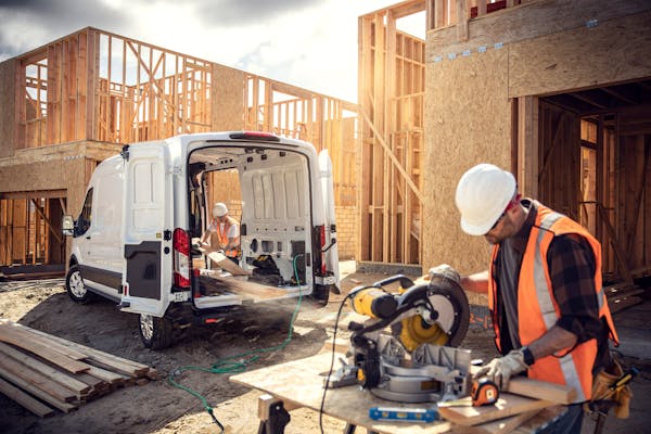 Ford E-Transit on the job