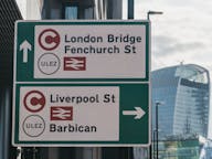 London Bridge Sign ULEZ and Congestion Charge symbols