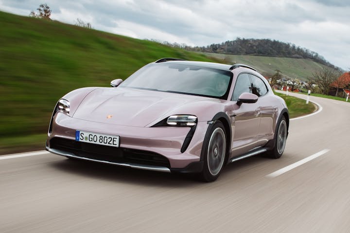 Porsche Taycan Cross Turismo on the road