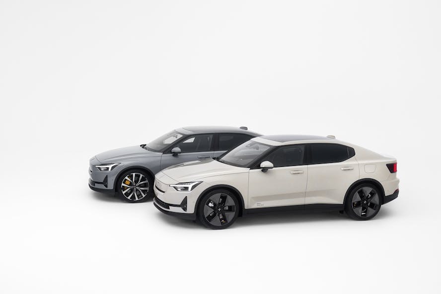 Polestar 2 in Storm and Dune colourways - MY26