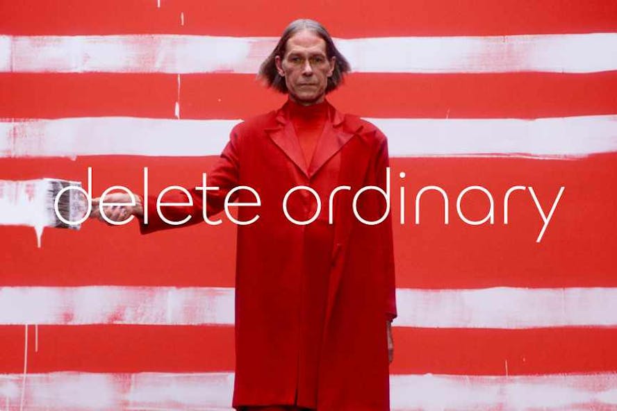 Jaguar 2024 rebrand advertising campaign still. "Delete ordinary"