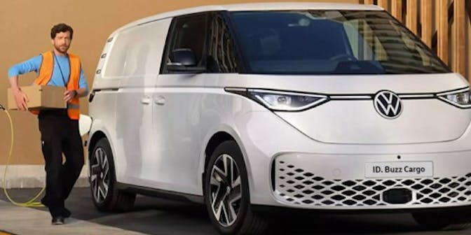 volkswagen electric van in white