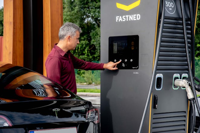 fastned electric car public charging unit