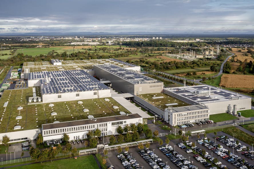 Mercedes-Benz EV battery recycling factory exterior