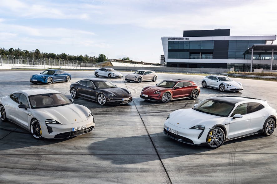 Porsche Taycan Electric Car line up