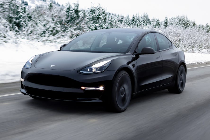 Tesla model 3 electric car in black