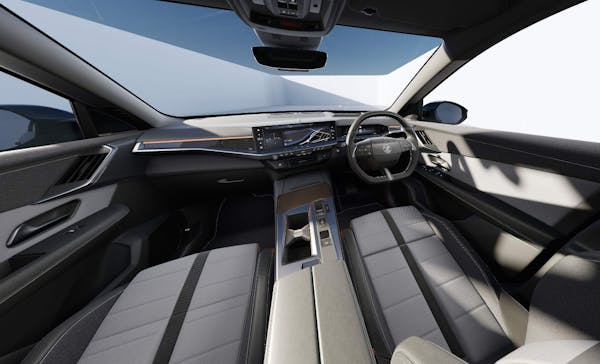 Photograph of vauxhall grandland electric car cabin interior and dashboard