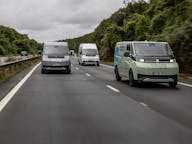 electric vans on dual carriageway