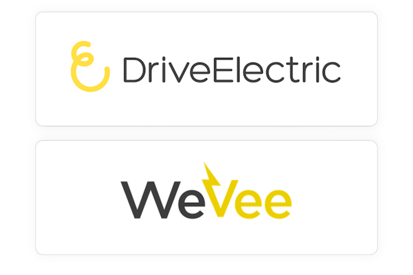 DriveElectric and WeVee logo stack