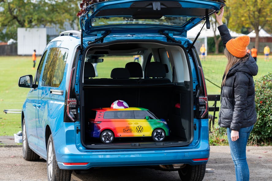 Volkswagen Tiny Buzz in a boot