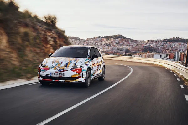 Volkswagen id.polo electric car in camouflaged