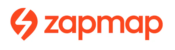 Orange Zapmap Logo on a white background