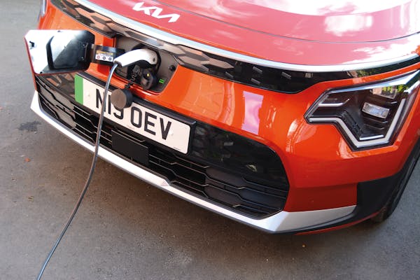 Kia Niro EV Charging with adaptor plug in front