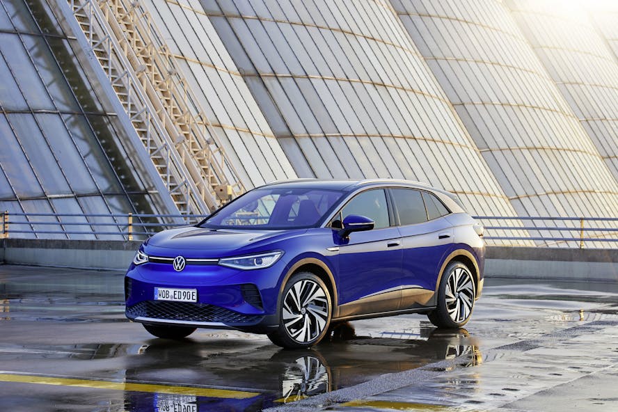 Volkswagen ID.4 electric car in blue