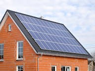 Polycrystalline solar panel covered roof